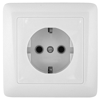 Розетка одинарная ХИТ SE с заземлением белая в Уссурийске