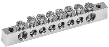 Шина PEN "земля-ноль" 6х9мм 8/2 Ni (8групп/крепеж по краям) IEK в Уссурийске