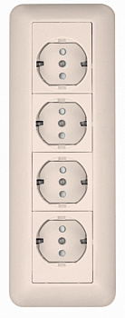 Розетка четырехместная BLANCA SE с заземлением с монтажной пластиной со шторками накладная белая в Уссурийске