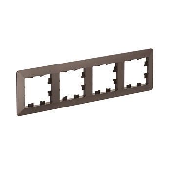 Рамка четырехместная AtlasDesign AIR SE мокко/дымчатая черная в Уссурийске