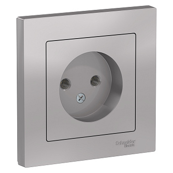 Розетка одинарная AtlasDesign SE алюминий в сборе в Уссурийске