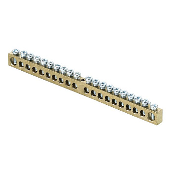 Шина PEN "ноль-земля" (6х9мм) 20 отверстий латунь крепеж по центру EKF PROxima в Уссурийске