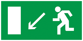 Самоклеящаяся этикетка: "Направление к эвакуационному выходу налево вниз" 200х100 мм IEK в Уссурийске