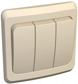 Выключатель трехклавишный ЭТЮД крем в Уссурийске