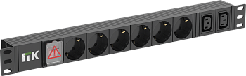 ITK PDU 6 розеток немецкий стандарт + 2 С13 LED 1U вход С14 алюминий в Уссурийске