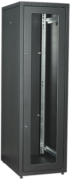 ITK Шкаф LINEA E 42U 600х800мм двери 2шт стеклянная передняя дверь задняя металлическая черный в Уссурийске