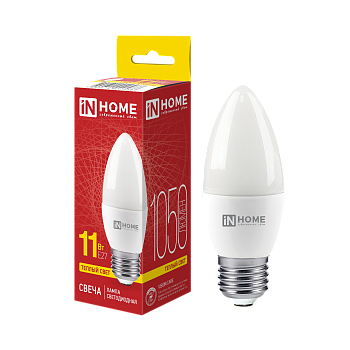 Лампа светодиодная LED-СВЕЧА-VC 11Вт 230В Е27 3000К 1050Лм IN HOME в Уссурийске