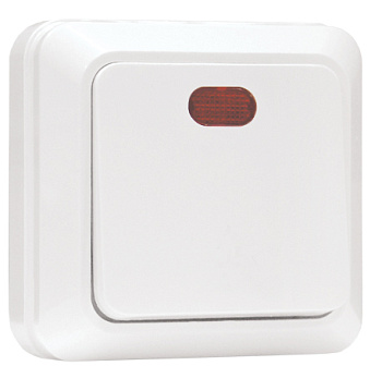 Рим Выключатель 1-клавишный с индикатором 10А белый EKF в Уссурийске