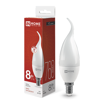 Лампа светодиодная LED-СВЕЧА НА ВЕТРУ-VC 8Вт 230В Е14 4000К 760Лм IN HOME в Уссурийске