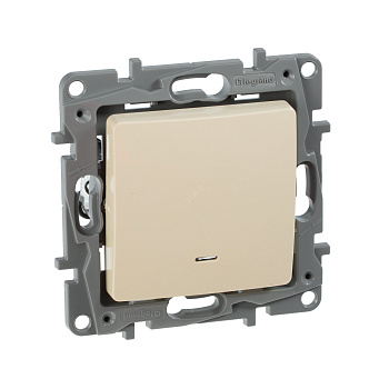 Выключатель одноклавишный ETIKA Legrand с подсветкой крем в Уссурийске