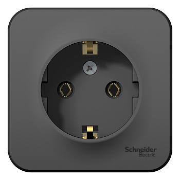 Розетка одинарная BLANCA SE накладная с заземлением с изоляционной пластиной антрацит в Уссурийске