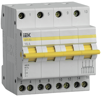 Выключатель-разъединитель трехпозиционный ВРТ-63 4P 16А IEK в Уссурийске