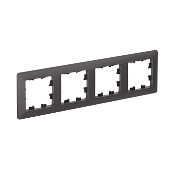 Рамка четырехместная AtlasDesign AIR SE БАЗАЛЬТ/дымчатая черная в Уссурийске