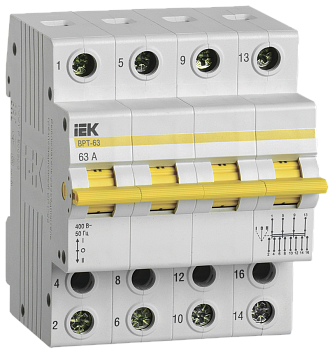 Выключатель-разъединитель трехпозиционный ВРТ-63 4P 63А IEK в Уссурийске