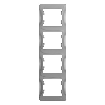 Рамка четырехместная вертикальная Glossa SE алюминий в Уссурийске