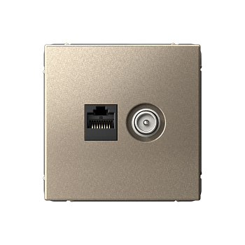 ARTGALLERY РОЗЕТКА двойная ТВ + компьютерная RJ45, кат. 5Е, ШАМПАНЬ в Уссурийске