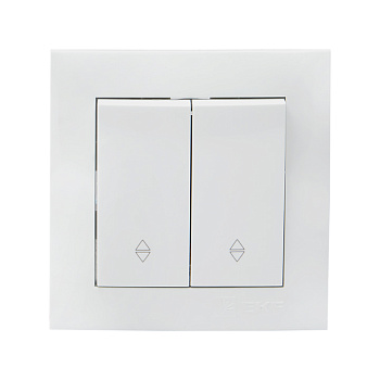 Выключатель двухклавишный проходной Валенсия EKF белый в Уссурийске