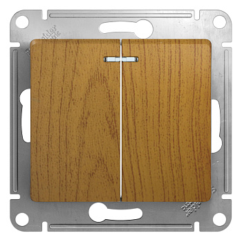 Выключатель 2кл с подсветкой Glossa дуб в Уссурийске