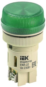 Лампа ENR-22 сигнальная d22мм зеленая неон 240В цилиндр IEK в Уссурийске