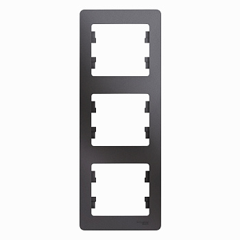 Рамка тройная вертикальная Glossa SE графит в Уссурийске