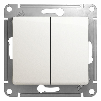 Переключатель двухклавишный Glossa SE перламутр в Уссурийске