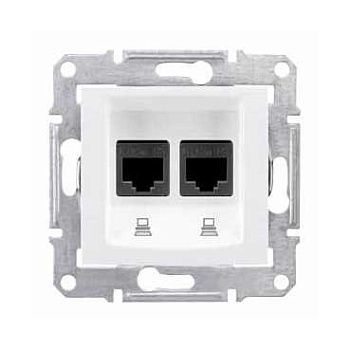Розетка компьютерная двойная SEDNA Schneider Electric белая в Уссурийске