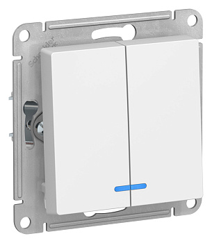 Выключатель двухклавишный AtlasDesign SE с подсветкой лотос в Уссурийске