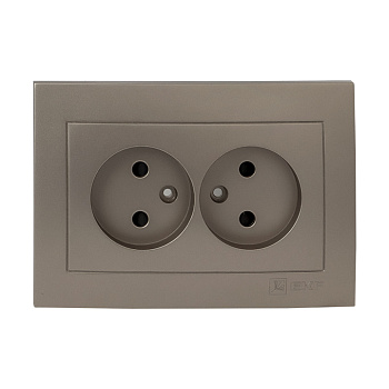 Валенсия лицевая панель розетка 2-местной б/з 10А кашемир с защитными шторками EKF PROxima в Уссурийске