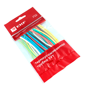 Термоусаживаемая трубка ТУТ нг 2/1 набор 7 цветов по 3 шт 100мм EKF PROxima в Уссурийске