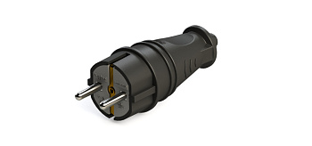 Вилка (Каучук) прямая 2К+3 MultiSet IP44 черная в Уссурийске