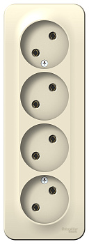 Розетка четырехместная BLANCA SE накладная с изоляционной пластиной молочная в Уссурийске