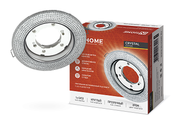 Светильник встраиваемый GX53R-crystal R12L с подсветкой 4К под лампу GX53 Прозрачный/Хром IN HOME в Уссурийске