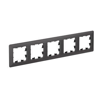 Рамка пятиместная AtlasDesign AIR SE БАЗАЛЬТ/дымчатая черная в Уссурийске