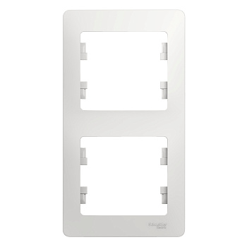 Рамка двойная Glossa SE вертикальная белая в Уссурийске