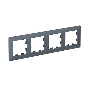 Рамка четырехместная AtlasDesign AIR SE грифель/дымчатая черная в Уссурийске