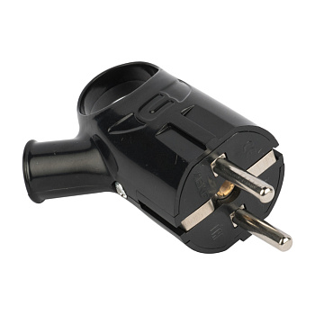 Вилка с кольцом з/к 16А 250В EKF PROxima черная в Уссурийске