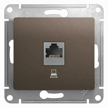 Розетка компьютерная Glossa SE шоколад в Уссурийске