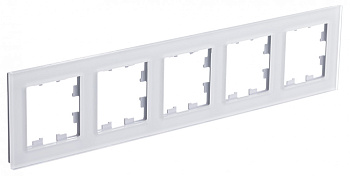 Рамка пятиместная AtlasDesign Nature SE стекло белая в Уссурийске