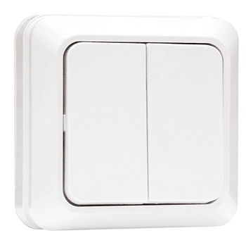 Рим Выключатель 2-клавишный 10А белый EKF в Уссурийске