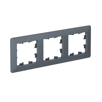 Рамка тройная AtlasDesign AIR SE грифель/дымчатая черная в Уссурийске