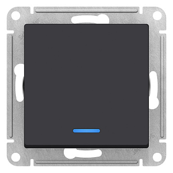 Выключатель одноклавишный AtlasDesign SE с подсветкой карбон в Уссурийске