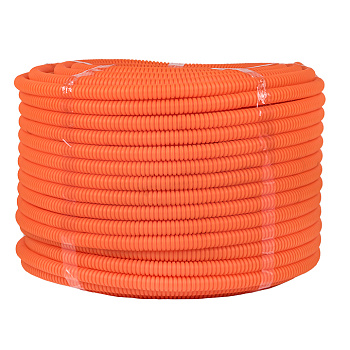 Труба гофрированная ПНД с протяжкой d=20 мм (100 м) оранжевая Plast EKF в Уссурийске