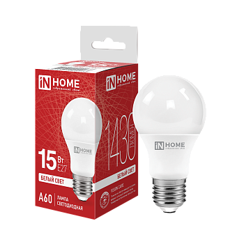 Лампа светодиодная LED-A60-VC 15Вт 230В Е27 4000К 1430Лм IN HOME в Уссурийске