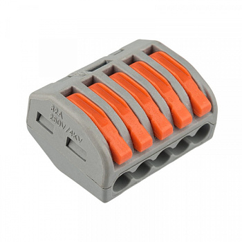 Универсальная клемма 5-проводная, серая (0,08-2,5/4 мм²) (40 шт./уп.) REXANT в Уссурийске