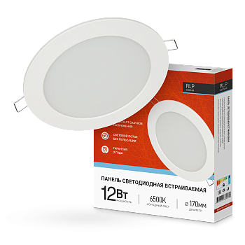 Панель светодиодная встраиваемая круглая RLP 12Вт 230В 6500К 840Лм 170мм белая IP40 IN HOME в Уссурийске
