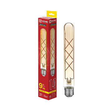 Лампа светодиодная LED-T30-deco gold 9Вт 230В Е27 3000К 1040Лм 225мм золотистая IN HOME в Уссурийске