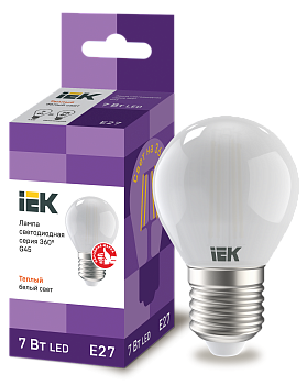 Лампа LED G45 шар матовая 7Вт 230В 4000К E27 серия 360° IEK в Уссурийске