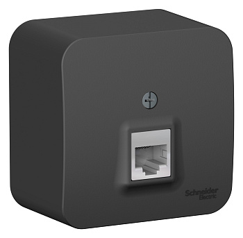 Розетка компьютерная BLANCA SE накладная с изоляционной пластиной антрацит в Уссурийске