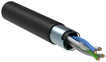 ITK Витая пара F/UTP кат.5E 2х2х24AWG LDPE черный (500м) в Уссурийске