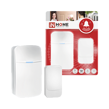 Звонок беспроводной KD-WH 38 мелодий с вилкой 230В с подсветкой с пьезокнопкой 150м белый IN HOME в Уссурийске